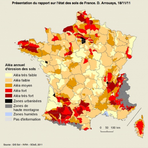 état des sols:carte de France